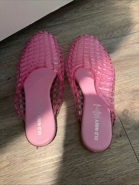 Old Navy Hot Pink Jelly Slide Mules
